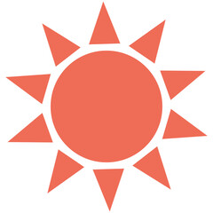 Wall Mural - Sun icon isolated on white background.