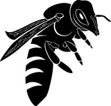 Fototapeta Motyle - bee wasp silhouette illustration