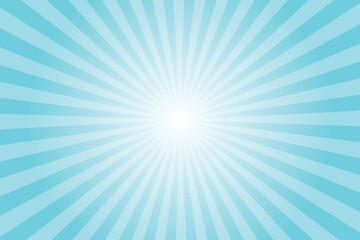 Aufkleber - Cyan retro vintage style background with sun rays. Aqua sunburst background. Vector illustration