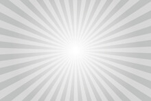 Sunlight Abstract Background. Silver Grey Color Burst Background. Vector Illustration. Sun Beam Ray Sunburst Pattern Background. Retro Silver Backdrop