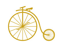 Classic Penny Farthing Bicycle Or Bike In Vector