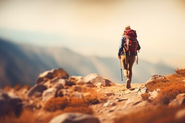woman hiking background