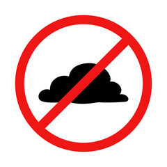 Canvas Print - No Cloud Sign on White Background