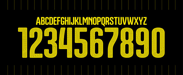 Poster - font vector team borussia dortmund BVB away 2014 - 2015 kit sport style. soccer font. football style font with dynamic lines. bundesliga font. sports style letters and numbers for soccer team