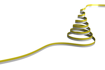 Poster - Digital png illustration of spiral tree of yellow and white ribbon on transparent background