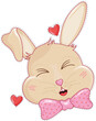 Digital png illustration of happy rabbit on transparent background