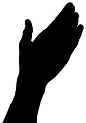 Poster - Digital png silhouette image of giving hand on transparent background