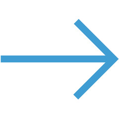 Poster - digital png illustration of blue arrow pointing right on transparent background