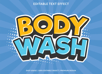 Poster - body wash editable text effect template use for business logo and brand
