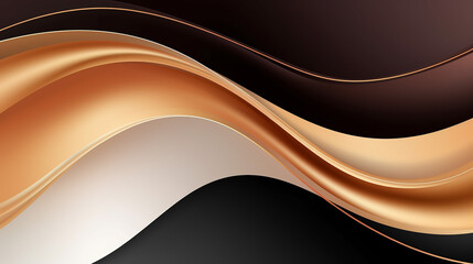 Wall Mural - golden lines luxury on white overlap brown and black shades color background