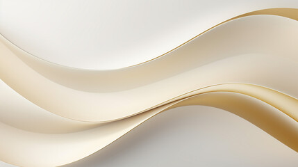 Wall Mural - luxury curve golden curvy line on cream shade background