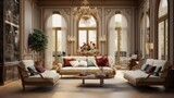 Fototapeta Londyn - Interior Design of a Luxury and Classy Living Room