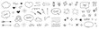 © Polina Tomtosova - Hand drawn line cute star sparkle, heart, arrow elements. Doodle heart, arrow, star, sparkle decoration set icon. Simple sketch line style emphasis, attention, pattern elements. Vector illustration