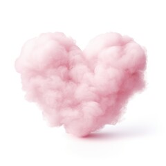 Wall Mural - Cloud in the Form of a Heart in Pink Colors Isolated on White Background