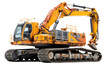 Marvelous Colorful Crawler Crane Isolated on Transparent Background PNG.