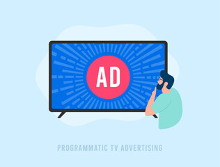 Poster - programmatic tv advertising. automated buying and selling of online advertising space for television