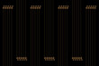 Ornate of vintage style pattern. Design classic of vertical stripes gold on black backgground. Design print for textile, trellis, railling, architecture, interior, fence, textile, wallpaper. Set 96