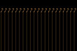 Ornate of vintage style pattern. Design classic of vertical stripes gold on black backgground. Design print for textile, trellis, railling, architecture, interior, fence, textile, wallpaper. Set 98