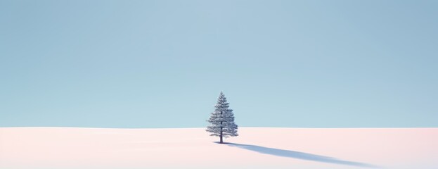 festive minimal design background with christmas tree