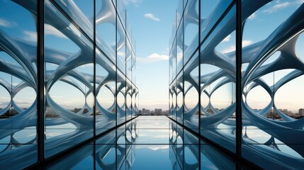 Poster - Simple glass facade pattern.