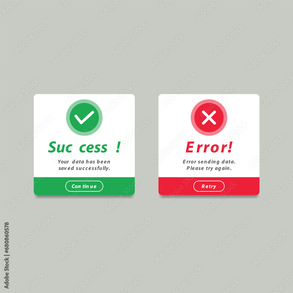 Web UI template. Positive green query and red negative blank screen ...