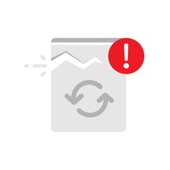 Poster - failed load page, tap to retry concept illustration flat design vector. simple, modern graphic eleme
