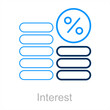 Interest and cash icon concept 