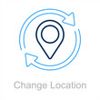 Change Location and map icon concept