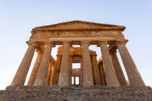 Italy, Sicily, Agrigento, Exterior Of Temple Of Concordia