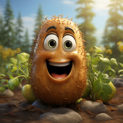 Sticker - 3d cartoon vegetable potato