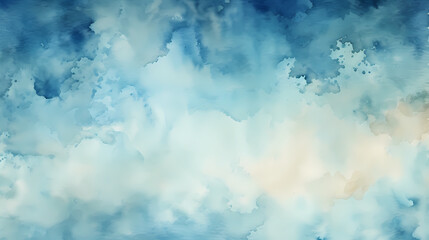  Blue white watercolor abstract background. Watercolor blue white background. Watercolor cloud texture.