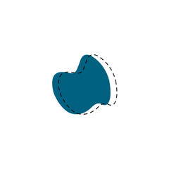 Fototapete - set of blobs with lines on the edges splash