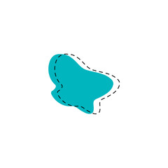 Fototapete - set of blobs with lines on the edges splash
