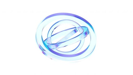 Poster - Abstract animation of rotating rings, background design, 3d render, 4k seamless looped video