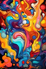 Wall Mural - Abstract Art: A chaotic blend of colors and shapes for art admirers. Professional t-shirt design vector,