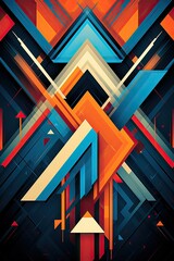 Wall Mural - Geometric Vibes: Modern geometric shapes and patterns for a sleek look. Professional tshirt design vector