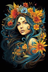 Wall Mural - Bohemian Design ,Professional t-shirt design vector,