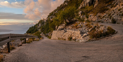 Wall Mural - spectacular winding mountain road in nature park biokovo,dalmatia,croatia