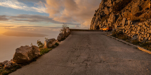 Wall Mural - spectacular winding mountain road in nature park biokovo,dalmatia,croatia