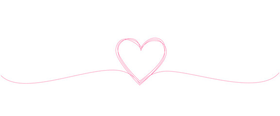 Wall Mural - love pink line art style. line art heart. valentine, wedding, anniversary vector element.