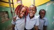 Laughter of Schoolgirls in Haitian Orphanage, Friendship and Joy
