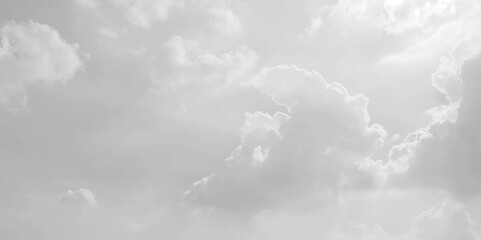 Wall Mural - White cloud in the sky. View on a soft white fluffy cloud as background.  Cloudy sky, white clouds, black background pattern. The gray cloud trendy photo. White sky image 