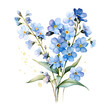 Forget me not, Flowers, Watercolor illustrations
