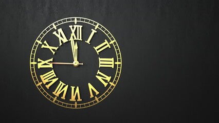Wall Mural - 4k Video Countdown New Year Clock. ProRes 4444.