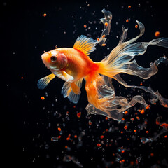 Wall Mural - goldfish in water