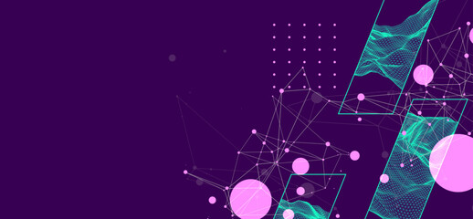 modern science or technology elements. trendy abstract background. cyberspace surface illustration. 