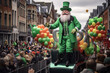 Immerse in Dublin's vibrant St. Patrick's Day parade, marked by flamboyant floats, agile children on stilts, and merry mascots distributing sweets, epitomizing the city's festive heart.