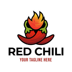 Wall Mural - Red Hot Chili logo designs concept vector, Spicy Pepper logo designs template on white background