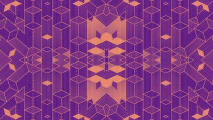 Poster - Trendy colorful geometric background with symmetrical composition of rectangular shapes. Creative design. Digital seamless loop animation. 3d rendering. 4K, Ultra HD resolution