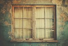 Old Wooden Window With Shutters